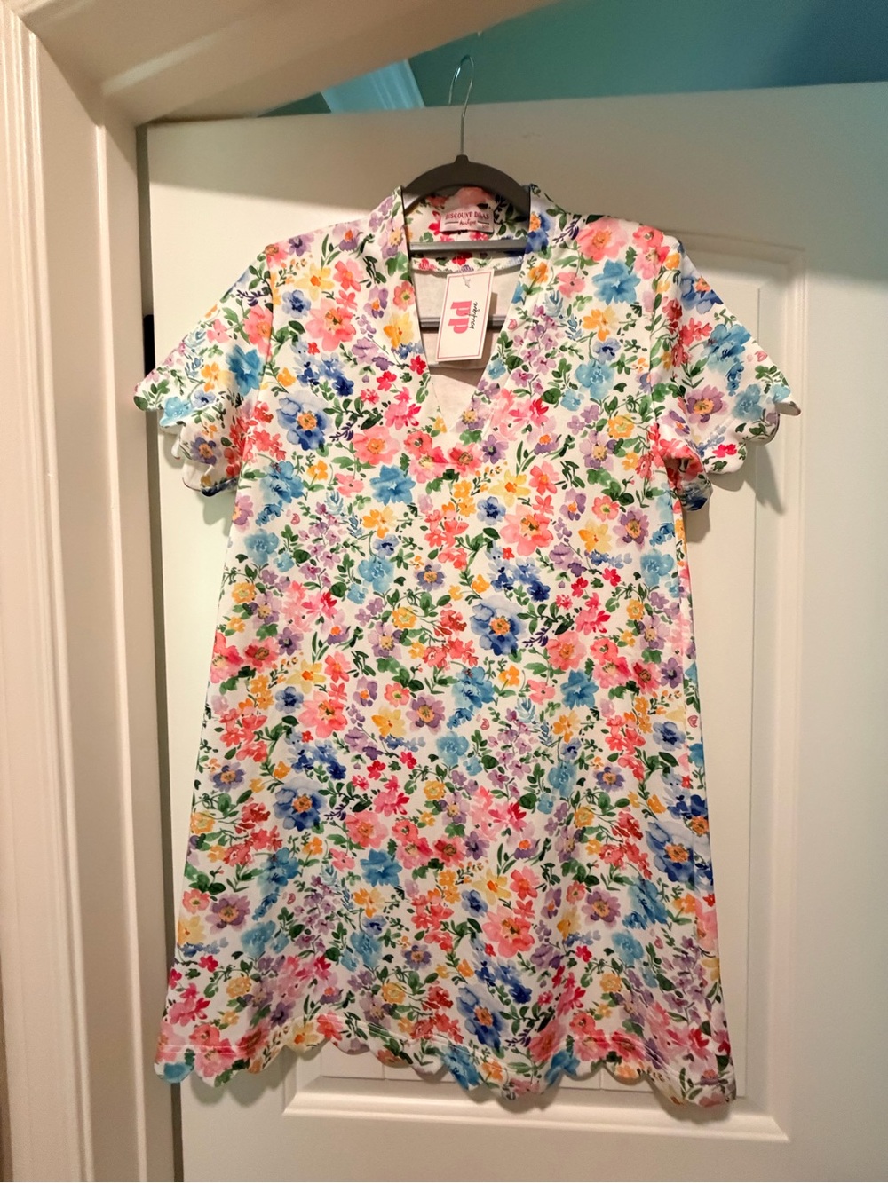 Floral V-Neck Mini Dress in Multi-Color